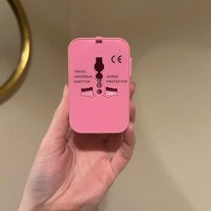 Pink Universal Travel Adapter with Surge Protection